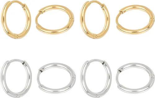 Vista 10 de UNICRAFTALE 20 aretes de aro pulidos a mano de 0.472 in, aretes de aro de acero inoxidable de 0.028 in, componentes de alambre de acero inoxidable