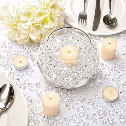 Vista 6 de 8700 piezas de confeti de mesa de diamante transparente, rellenos de jarrón Acrylic Vase Fillers, Fake Crystal Gems, Wedding & Bridal Shower
