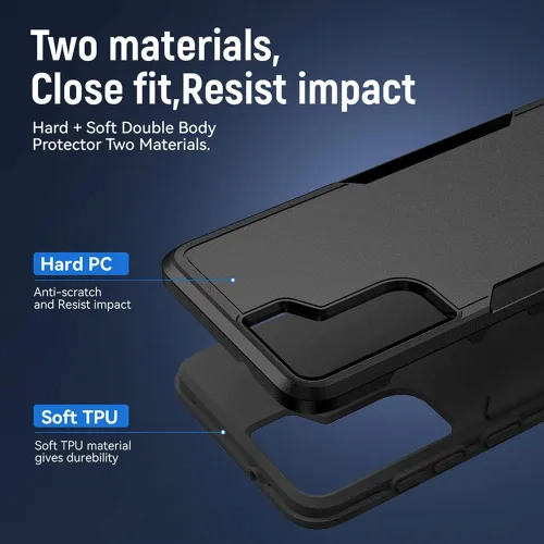 Vista 6 de Funda para Samsung Galaxy S21 (no para S21 Plus y S21 Ultra), resistente, a prueba de golpes, de grado militar, soporte de carga inalámbrica