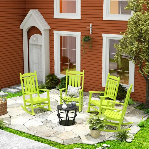 Vista 4 de WestinTrends Malibu - Mecedora para exteriores/patio, color lima