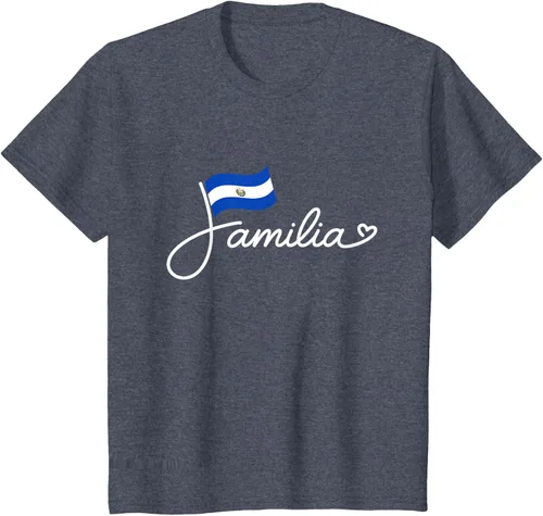 Vista 61 de El Salvador Familia - Camiseta con texto en inglés "La Familia de la Bandera Salvadoreña