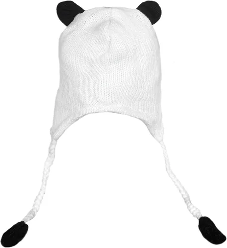 Vista 2 de Gorro de punto (Panda), Panda blanco, talla única