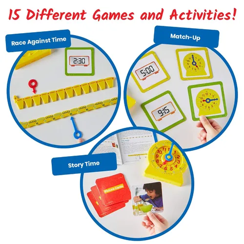 Vista 2 de hand2mind Kit central Telling Time Basics, reloj analógico para el aula