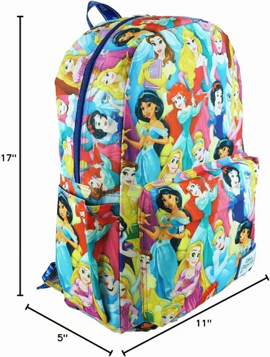 Vista 5 de Wondapop Disney Princess - Mochila de 17 pulgadas con compartimento para laptop (azul princesa)