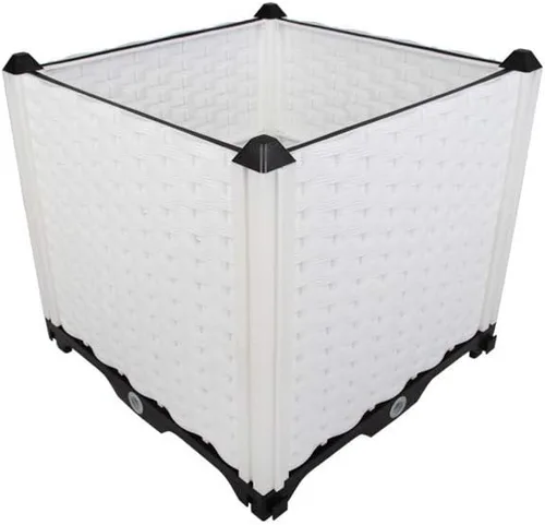 Vista 12 de BAOYOUNI - Juego de jardinera cuadrada para interiores o exteriores, maceta de plástico, caja de cultivo para verduras frescas, hierbas, flores