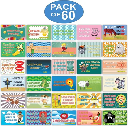 Vista 2 de Creanoso Tarjetas de chistes tontas e hilarantes – (30 tarjetas x 2 juegos) – Tarjetas de notas divertidas y divertidas para niños – Tarjetas