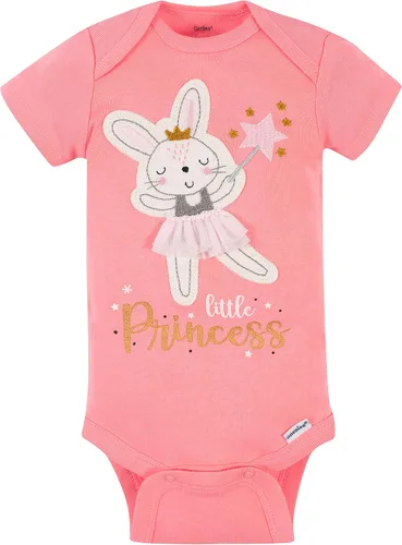 Vista 6 de Gerber Paquete de 5 mamelucos variados de manga corta para bebés niñas, Pequeña princesa bailarina