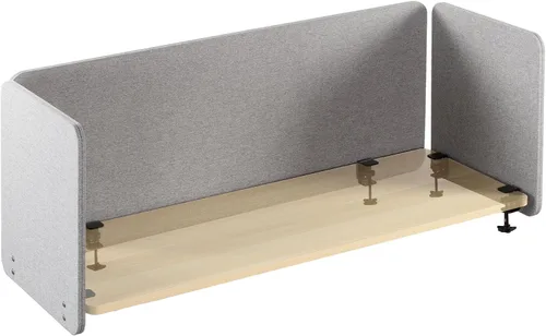 Vista 12 de VIVO Sistema de panel de privacidad de 71 x 24 pulgadas, divisor de escritorio de cubículo absorbente de sonido, división acústica, 2 paneles, gris