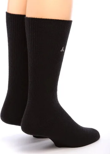 Vista 2 de WARRIOR ALPACA SOCKS - Calcetines de vestir premium de lana de alpaca bebé para hombres y mujeres Negro