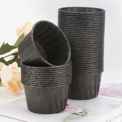 Vista 7 de EUSOAR Vasos para hornear, 50 forros para cupcakes de 3.5 onzas, forros para magdalenas de Navidad, envoltorios de cupcakes, papel para magdalenas