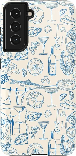 Vista 81 de Casely Funda para Galaxy S21 Here Comes The Sun Colorblock Sunset Diseño protector delgado esencial de doble capa Aquí viene el sol