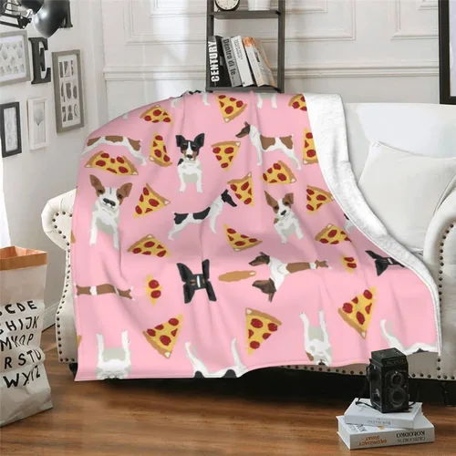 Vista 8 de Rat Terrier - Manta estampada de perro, súper suave y cómoda, 50 x 40 pulgadas, manta cálida reversible y mullida para cama, sofá, viajes, campamento