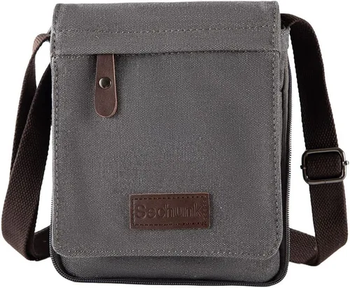 Vista 33 de Sechunk Vintage Canvas Messenger Cross body bag Shoulder bag