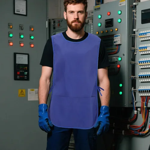 Vista 7 de 2 delantales de trabajo para adultos, para hombres y mujeres, resistentes al aceite, delantales de cocina y barbero con bolsillos, uniformes