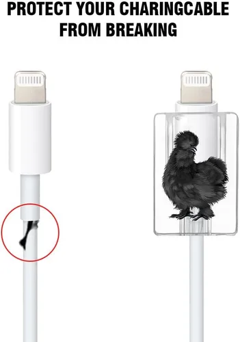 Vista 2 de FINCIBO Juego de 2 fundas protectoras para el cabezal de carga de cables, protectores de cable de carga, bonitos protectores de cable para cable