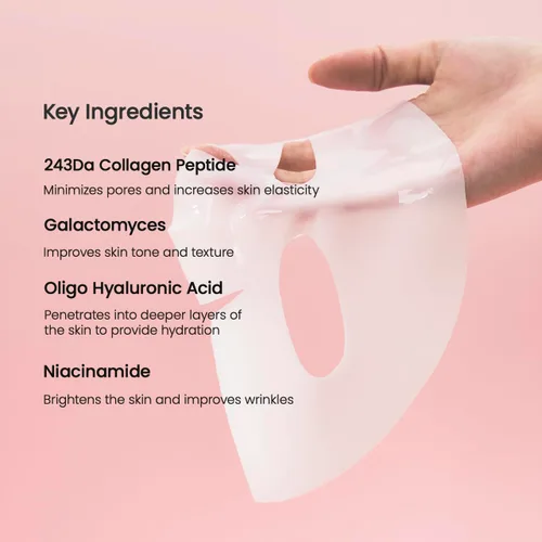 Vista 4 de BIODANCE Trío de colágeno: Máscara de colágeno bio y suero de péptido de colágeno y crema para piel de vidrio, hidratación voluminosa, cuidado
