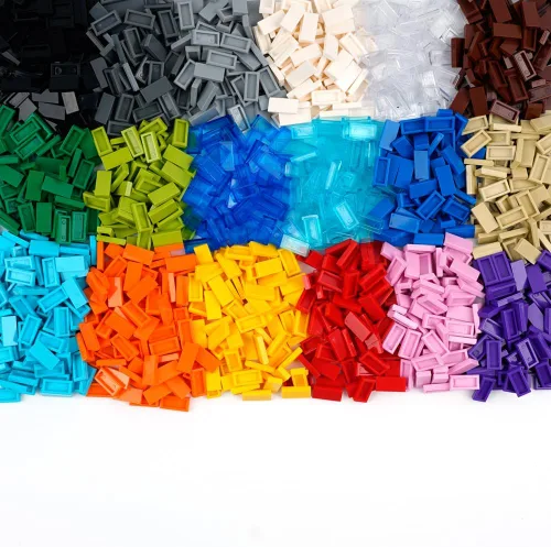 Vista 10 de Ladrillos Clásicos 1x2 Planos - 1000 piezas Partes y Piezas Básicas de Construcción de Bloques, Placas Lisas MOC Accesorios Lotes a Granel Beige