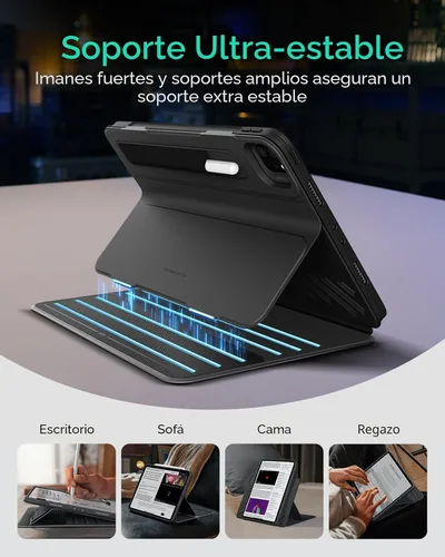 Vista 4 de ESR Funda para iPad Pro de 11 pulgadas (2022/2021/2020/2018, 4.ª/3.ª/2.ª/1.ª generación), cubierta magnética desmontable, soporte ajustable