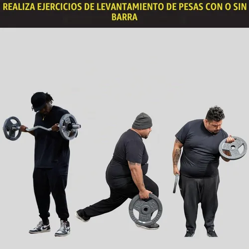 Vista 5 de HulkFit Juego de discos de peso de hierro fundido de 1 o 2 pulgadas con asas de agarre múltiple y revestimiento de esmalte para barras