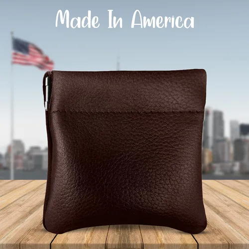 Vista 54 de Monedero clásico a presión, de cuero, para hombre de Nabobb, negro