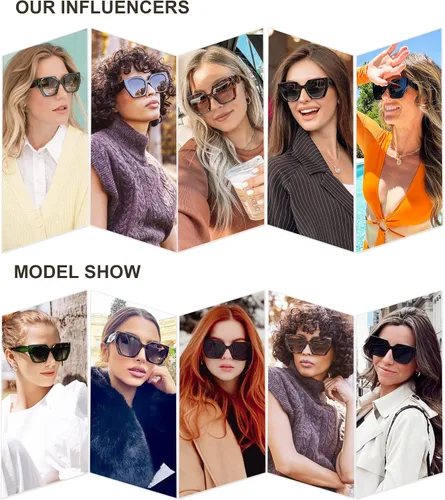 Vista 2 de SOJOS Retro Polarized Oversized Sunglasses Womens Big Square Vintage Designer Sunnies SJ2205