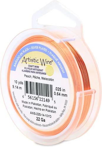 Vista 180 de Artistic Wire, Alambre de cobre de color chapado en plata de calibre 18, resistente al deslustre, amatista, 20 pies