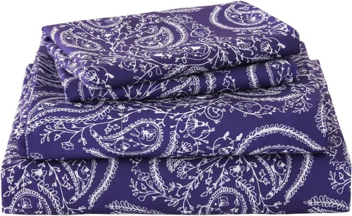 Vista 13 de Yibeizi - Juego de sábanas con estampado floral para cama de tamaño queen, sábanas de microfibra con patrón botánico boho, fundas para almohada