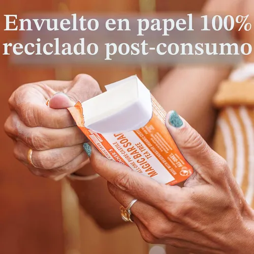 Vista 6 de Barra orgánica de jabones Pure Castile de Dr. Bronner, 734, 1, 1 Vegan Formula, Deep Cleansing Feel, Body Wash for Men and Women, Active Shower