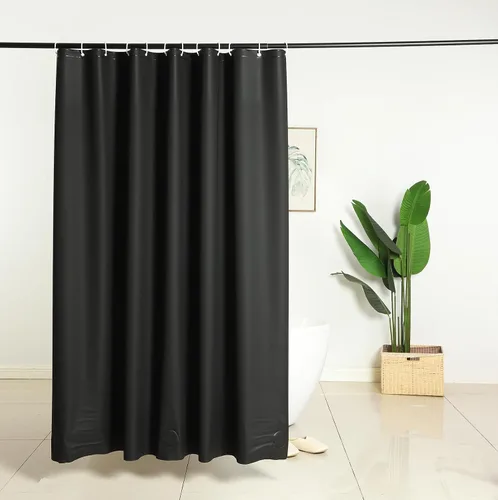 Vista 13 de Forro de cortina de ducha de 48 x 72 pulgadas, forro de ducha transparente con peso PEVA con 3 imanes y 8 ganchos de plástico, 100% impermeable