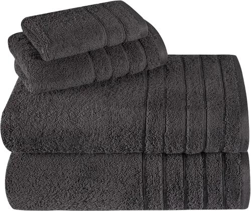 Vista 24 de Towels Beyond - Juego de toallas de lujo de 4 piezas, fabricadas con 100% algodón turco, altamente absorbentes y cómodas, incluye 2 toallas de baño