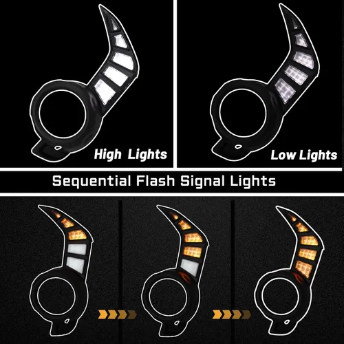 Vista 3 de Switchback - Lámpara LED antiniebla frontal de funcionamiento diurno blanca/ámbar con función de señal de giro LED de destello dinámico