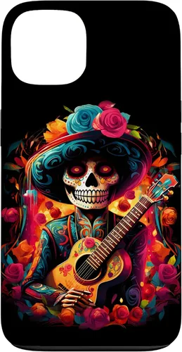 Vista 7 de iPhone 16 Sugar Skull Day of the DEAD Dia de Los Muertos Mariachi Case