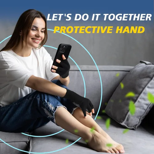 Vista 6 de Guantes de trabajo ligeros para hombres y mujeres con medio dedo, transpirables, sin dedos, para construcción, nailon, fitness, ciclismo, motocicleta