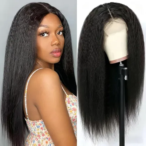 Vista 9 de ZIYU - Peluca rizada de 14 pulgadas con encaje frontal de 13 x 4 pulgadas, pelucas de cabello humano Línea de cabello prearrancada con abuelitos