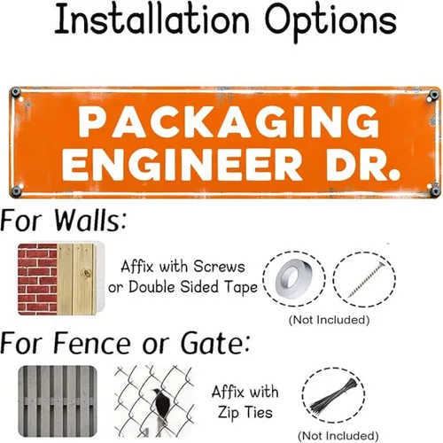 Vista 5 de Decorative Tin Sign - 16 * 4 Inch "PACKAGING" Text Design for Kitchen, Laundry Room, Garage - Industrial Metal Sign, Ideal for Retro Kitchen Decor