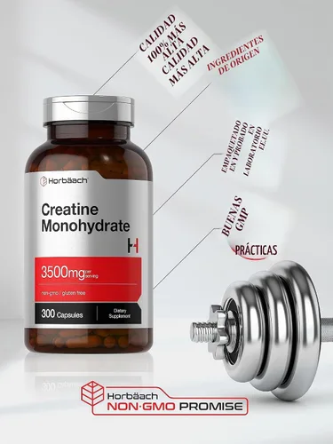 Vista 5 de Horbäach Creatina Monohidrato Cápsulas 3500mg 300