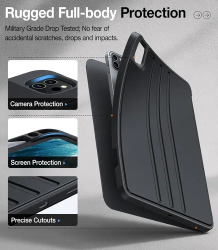 Vista 11 de [Usado] TORRAS Funda para iPad Air de 11 pulgadas M2/M3/M4, iPad Air de 6ª/5ª/4ª generación con soporte para lápices, apagado y encendido