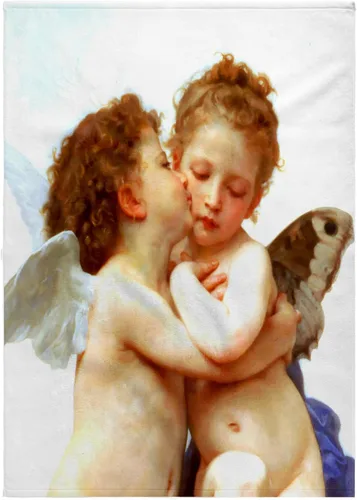 Vista 8 de 3D Rose Cupid and Psyche As Children 1890-L Amour Enfants-Bouguereau-Baby Angel Cherubs Kiss-Toalla clásica, 15 x 22 pulgadas, multicolor