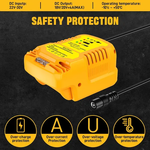 Vista 6 de Adaptador de cargador solar para batería Dewalt 20V/60V, portátil, trabajo al aire libre, camping