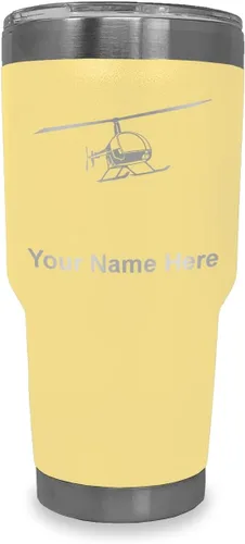 Vista 39 de LaserGram Vaso aislado al vacío de 20 onzas, helicóptero 2, grabado personalizado incluido (negro)