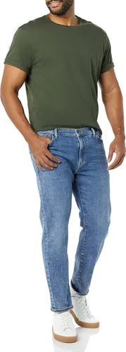 Vista 4 de Tienda Essentials Camiseta ajustada de manga corta con cuello redondo y bolsillo para hombre