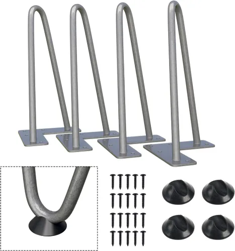 Vista 36 de SMARTSTANDARD Patas de muebles de horquilla de alta resistencia de 4 pulgadas, proyectos de bricolaje de metal para el hogar para soporte de TV