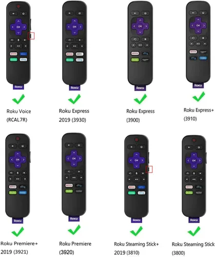 Vista 2 de CaseBot - Funda de silicona para control remoto Roku Voice RCA1R/RCAL7R, Express HD/4K+ Ultra LT Enhanced Voice, Express 3930, Premiere+ 3921