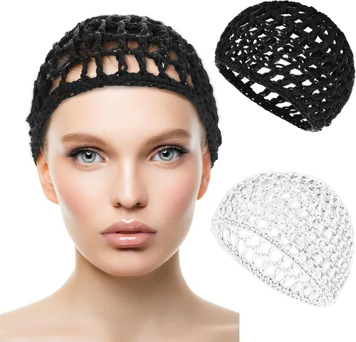 Vista 17 de WLLHYF Gorros de Peluca para Cabello Grueso y Largo, Gorros Ajustables de Red Malla Trenzada para Tejer, Hacer Crochet, Coser, Tejido de Red