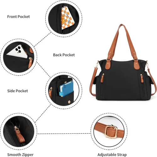 Vista 3 de Bolsas de mano para mujer, bolsas hobo para mujer, bolso de mano, enfermera, mini bolsa de mano con bolsillos, bolso pequeño de hombro, bolso