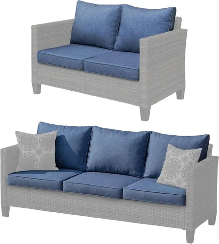 Vista 2 de ovios Fundas de Cojín de Patio, Funda de Cojín Impermeable para Muebles de Exterior, Sofá, Sillón, Silla, Funda de Cojín de Respaldo de Loveseat
