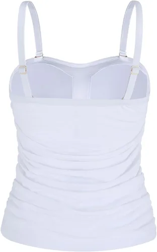Vista 3 de Ocean Blues Top tankini bandeau sin tirantes para mujer con control de abdomen