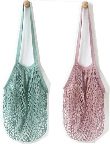 Vista 13 de YEKEYI Bolsa de red reutilizable portátil para almacenamiento de frutas, asa larga para poner en el hombro
