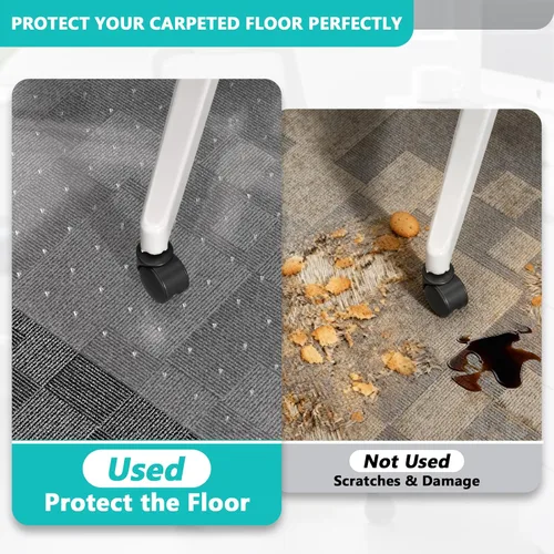 Vista 3 de Tapete para silla de oficina para alfombra de pelo bajo con labio, 36 x 48 pulgadas, protector de piso de plástico transparente resistente