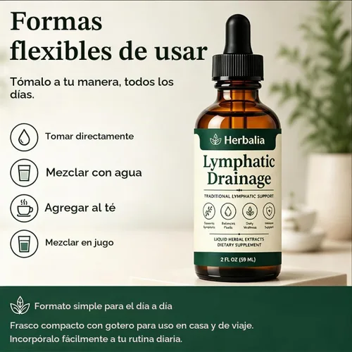 Vista 6 de Herbalia Drenaje Linfatico, gotas herbales de apoyo linfático 1pcs
